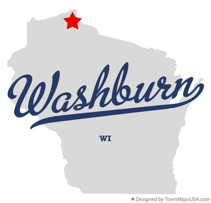 Map of Washburn, Bayfield County, WI, Wisconsin