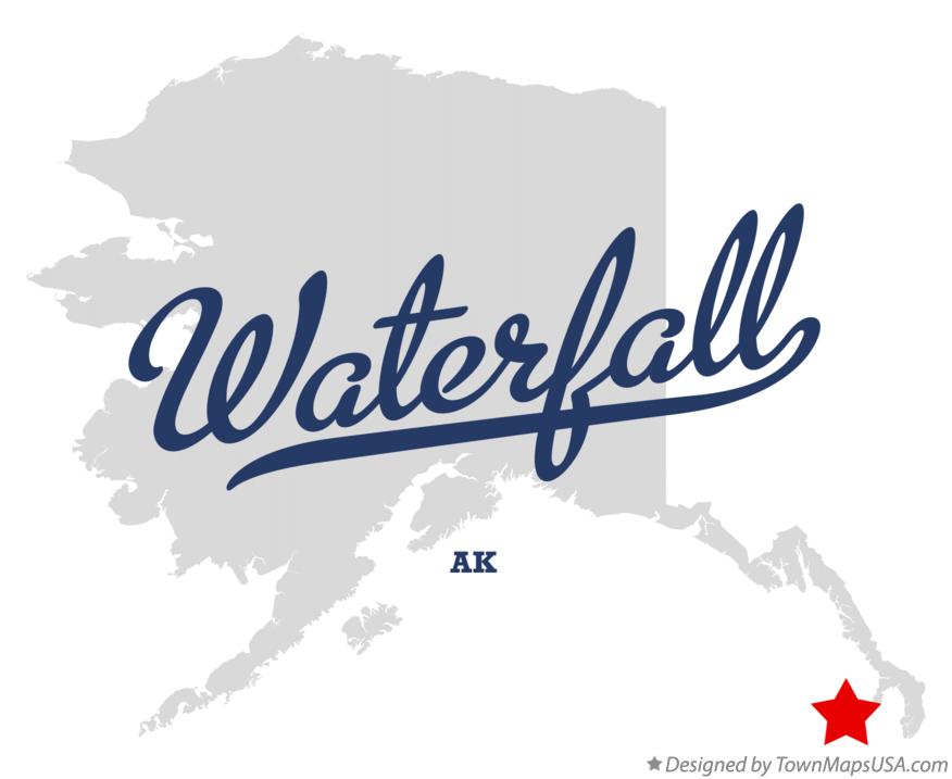 Map of Waterfall, AK, Alaska