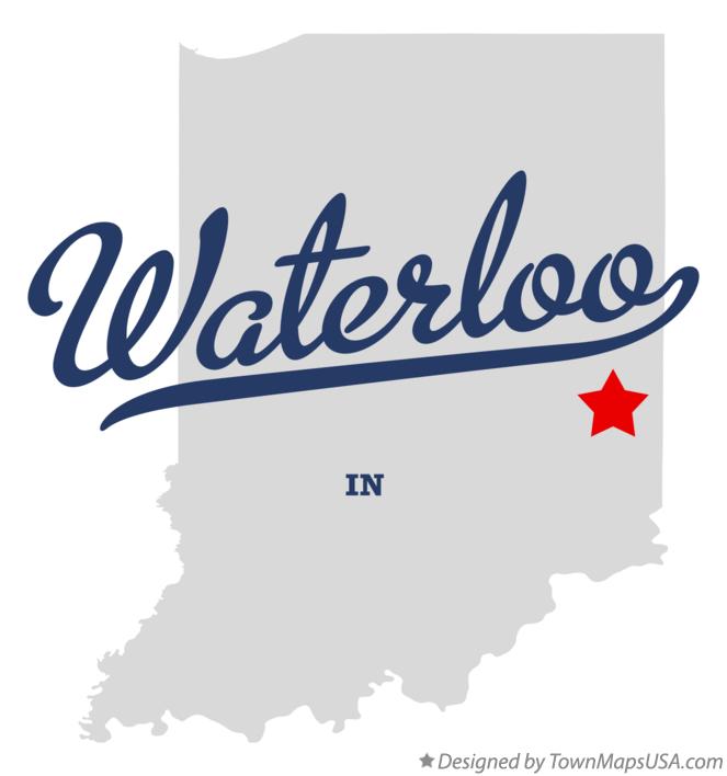 Map of Waterloo, Fayette County, IN, Indiana