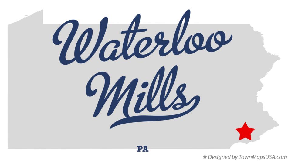 Map of Waterloo Mills, PA, Pennsylvania