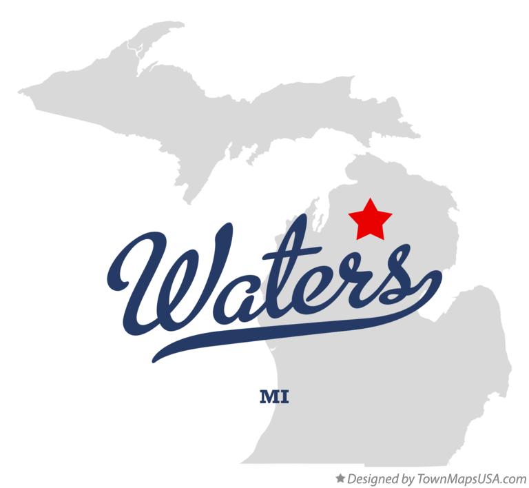 Map of Waters, MI, Michigan