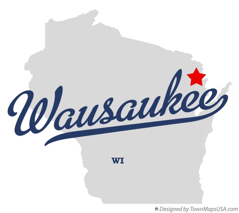 Map of Wausaukee, WI, Wisconsin