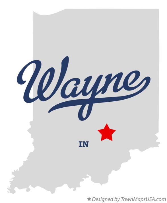 Map of Wayne, Bartholomew County, IN, Indiana