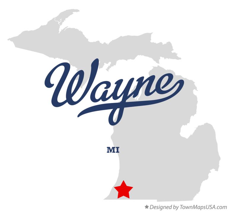 Map of Wayne, Cass County, MI, Michigan