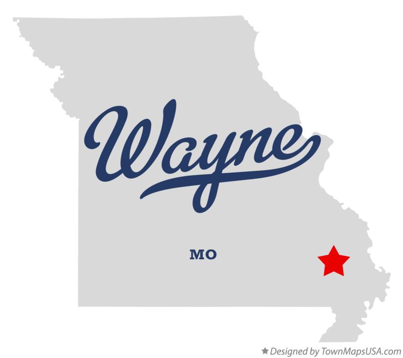Map of Wayne, Bollinger County, MO, Missouri