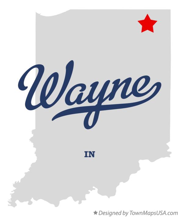 Map of Wayne, Noble County, IN, Indiana