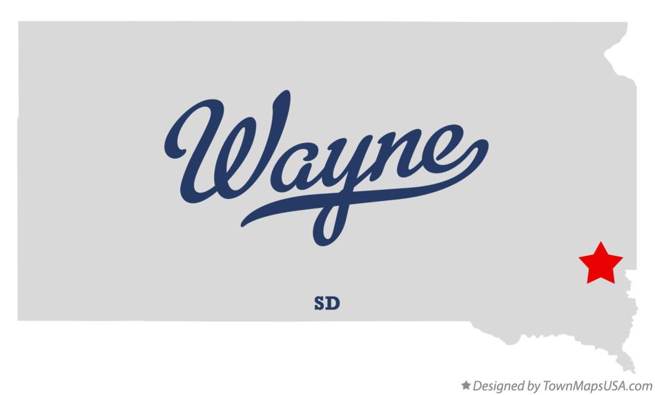 Map of Wayne, Minnehaha County, SD, South Dakota