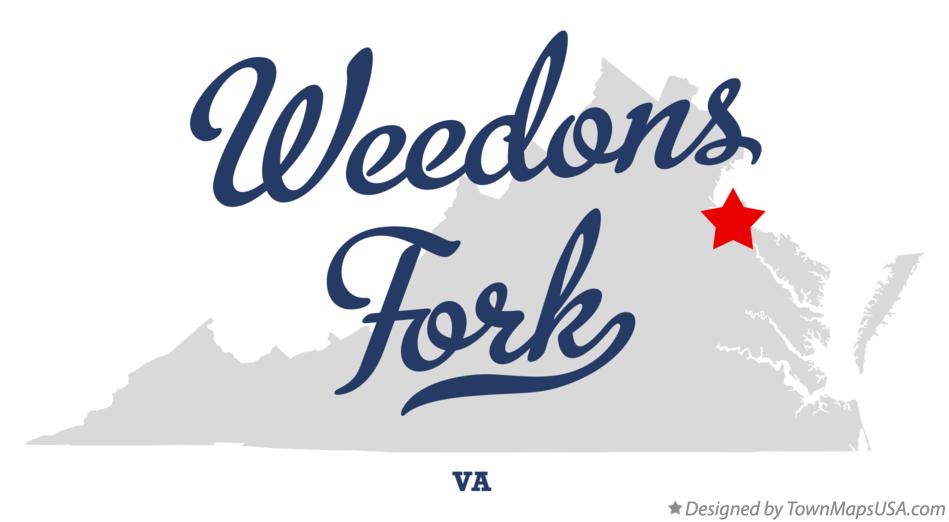 Map of Weedons Fork, VA, Virginia