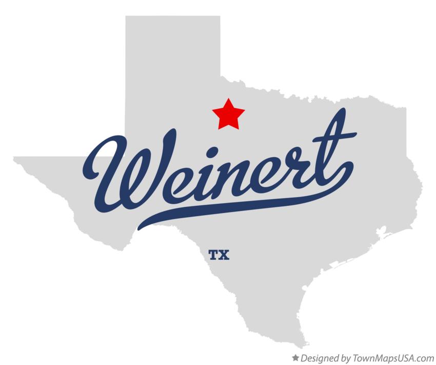 Map of Weinert, TX, Texas