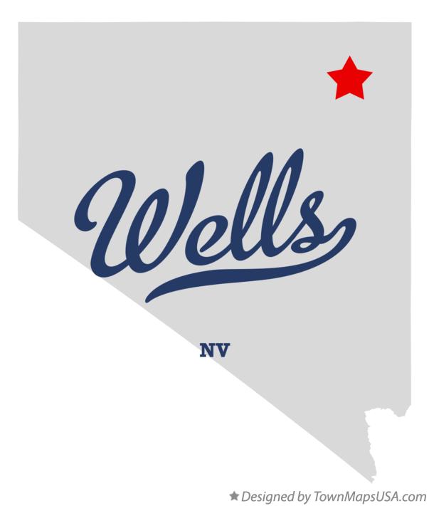 Map of Wells, NV, Nevada