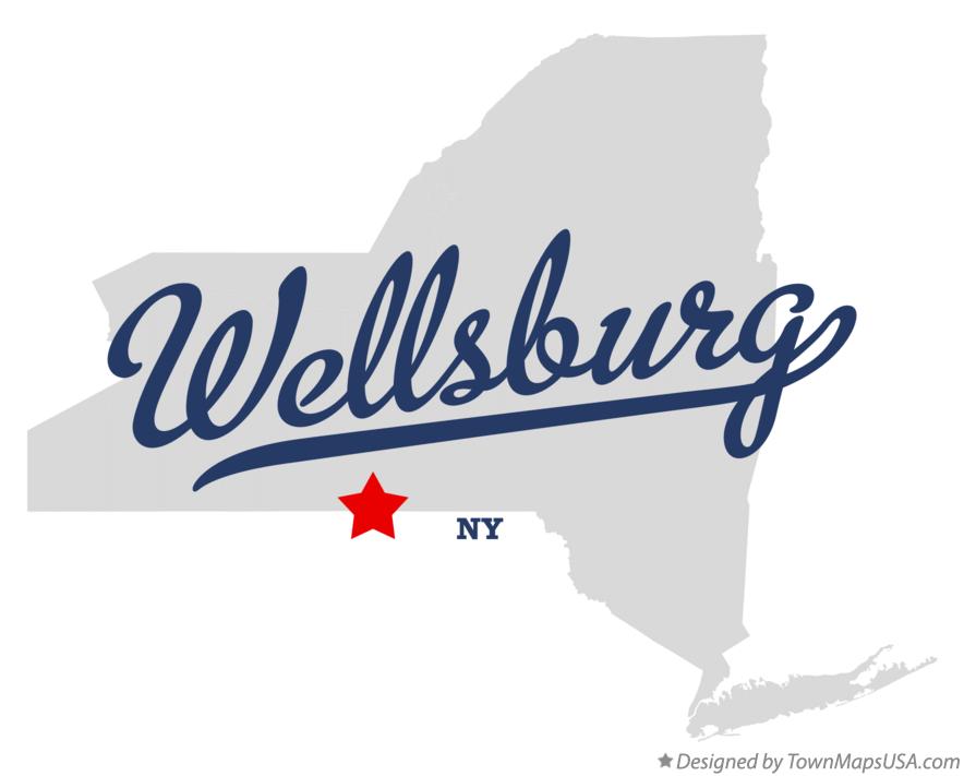 Map of Wellsburg, NY, New York