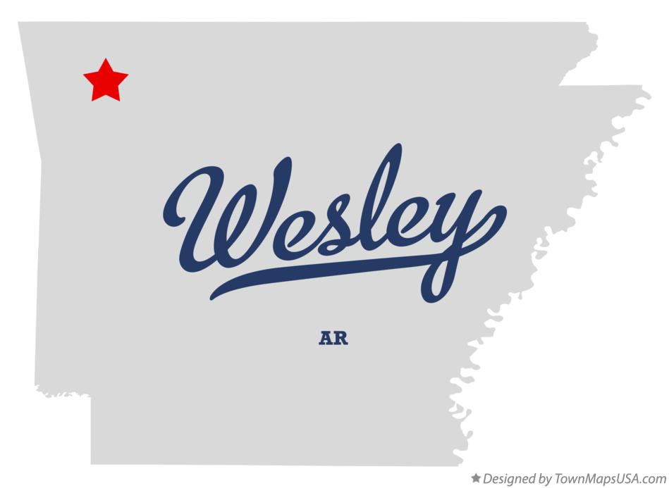 Map of Wesley, AR, Arkansas