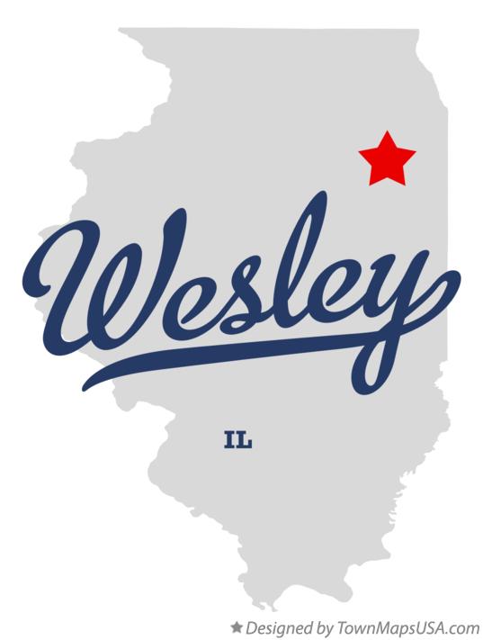 Map of Wesley, IL, Illinois