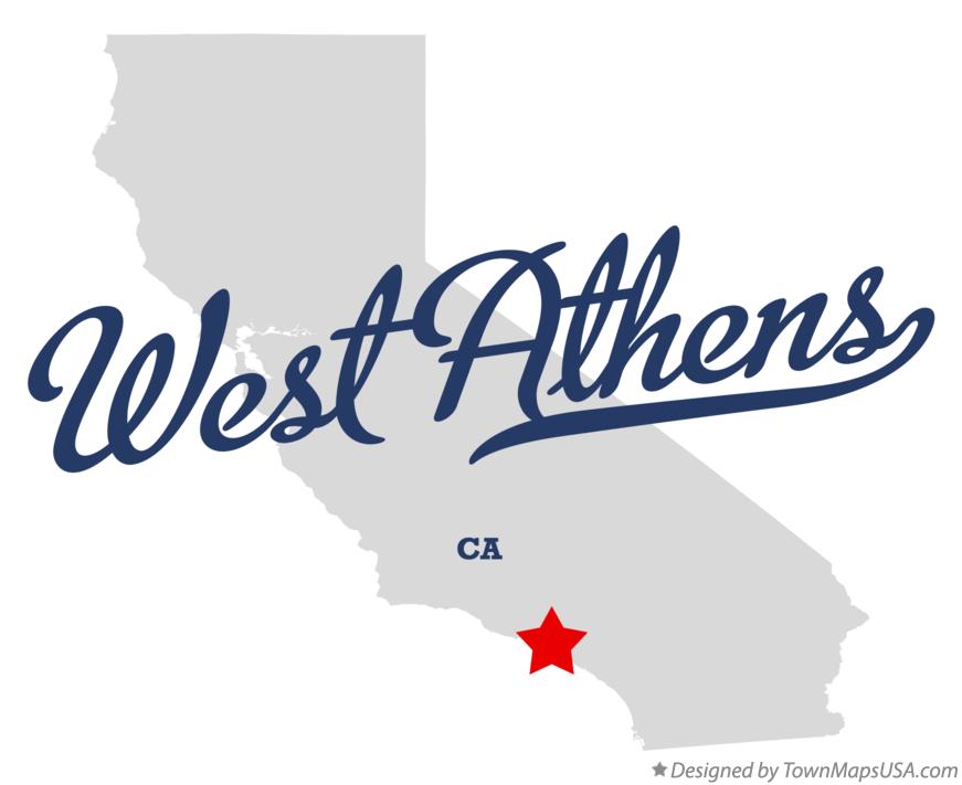 Map of West Athens, CA, California