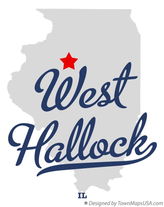Map of West Hallock, IL, Illinois