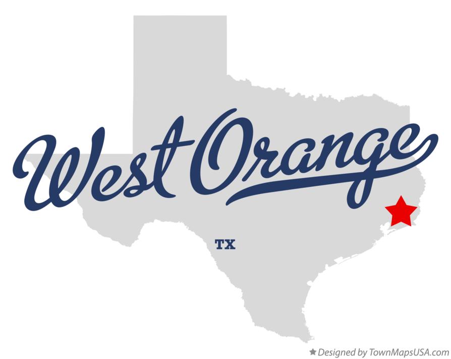 Map of West Orange, TX, Texas