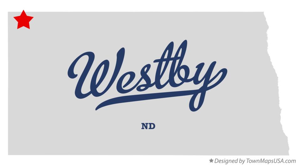 Map of Westby, ND, North Dakota