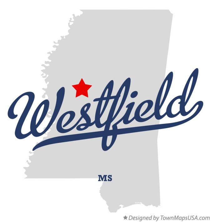Map of Westfield, MS, Mississippi