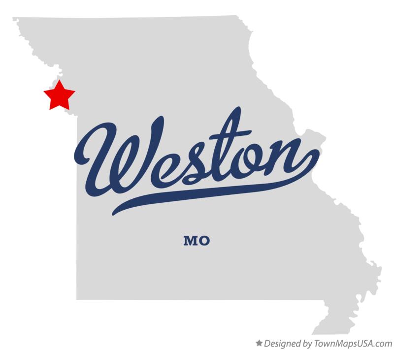Map of Weston, MO, Missouri