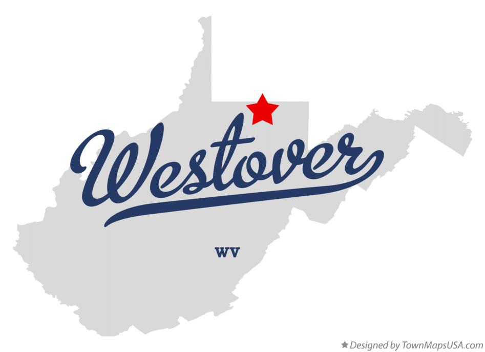 Map of Westover, WV, West Virginia