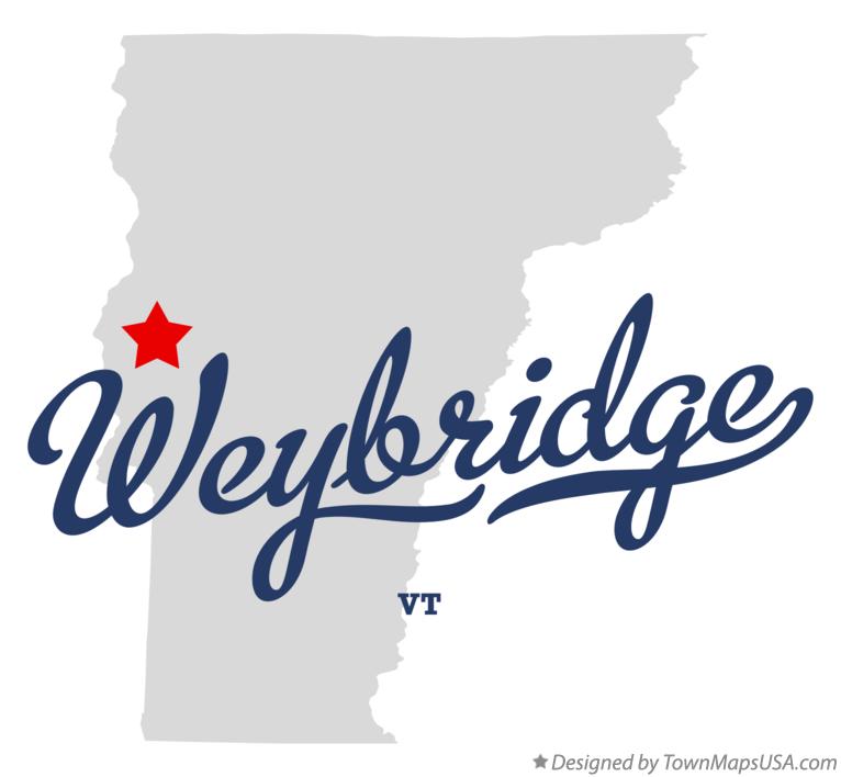 Map of Weybridge, VT, Vermont