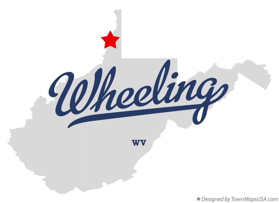 Map of Wheeling, WV, West Virginia