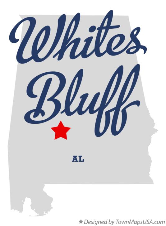 Map of Whites Bluff, AL, Alabama