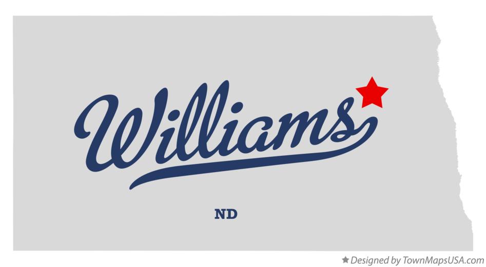 Map of Williams, Nelson County, ND, North Dakota