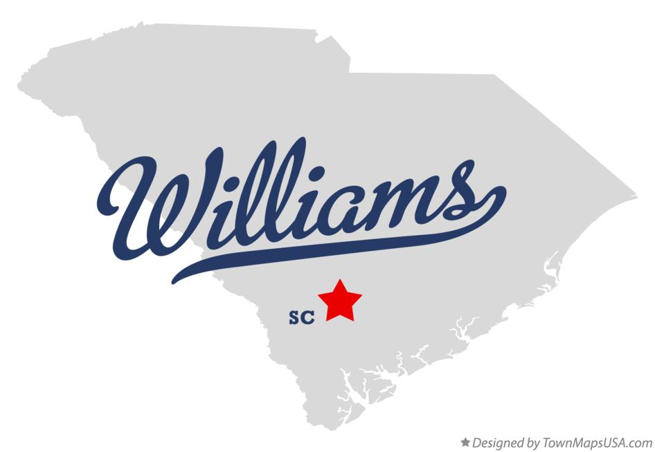 Map of Williams, SC, South Carolina