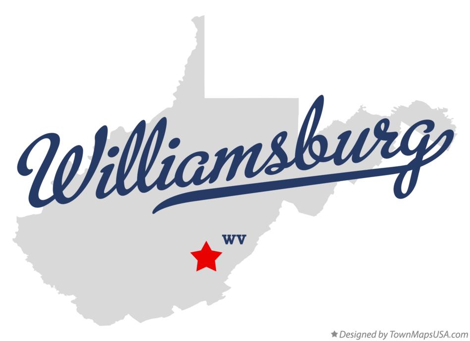 Map of Williamsburg, WV, West Virginia