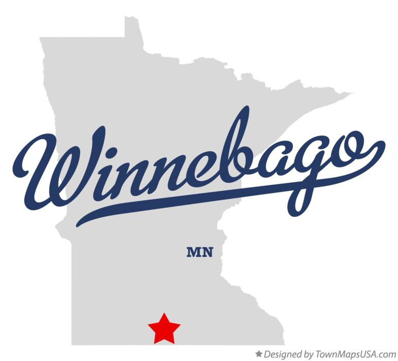 Map of Winnebago, Faribault County, MN, Minnesota