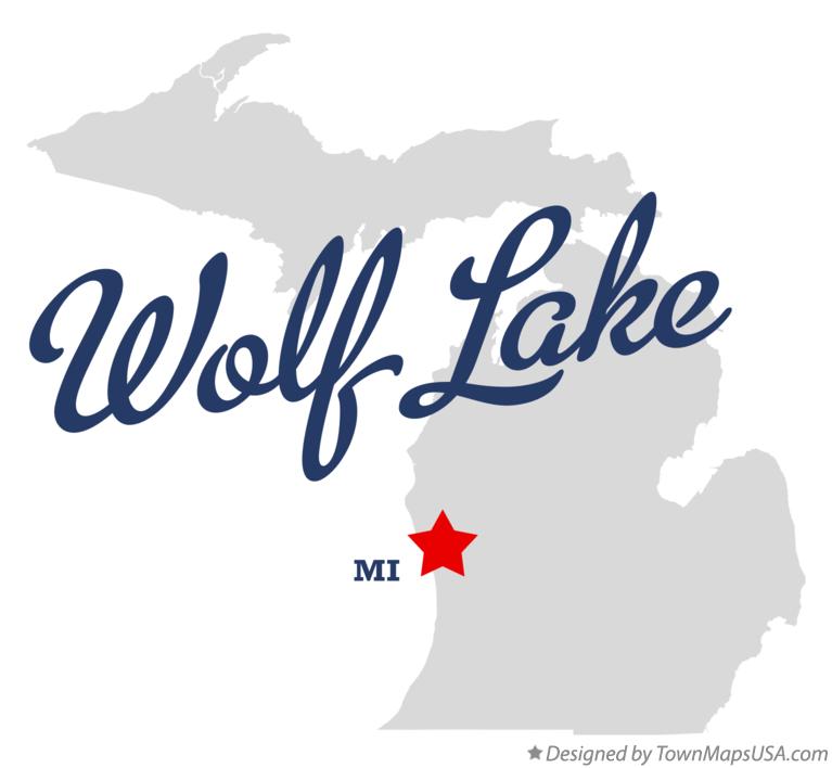 Map of Wolf Lake, MI, Michigan