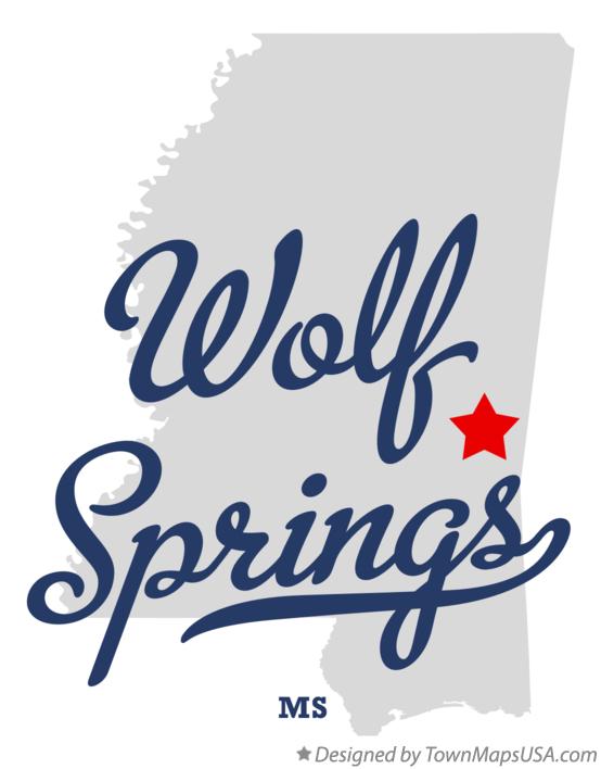 Map of Wolf Springs, MS, Mississippi