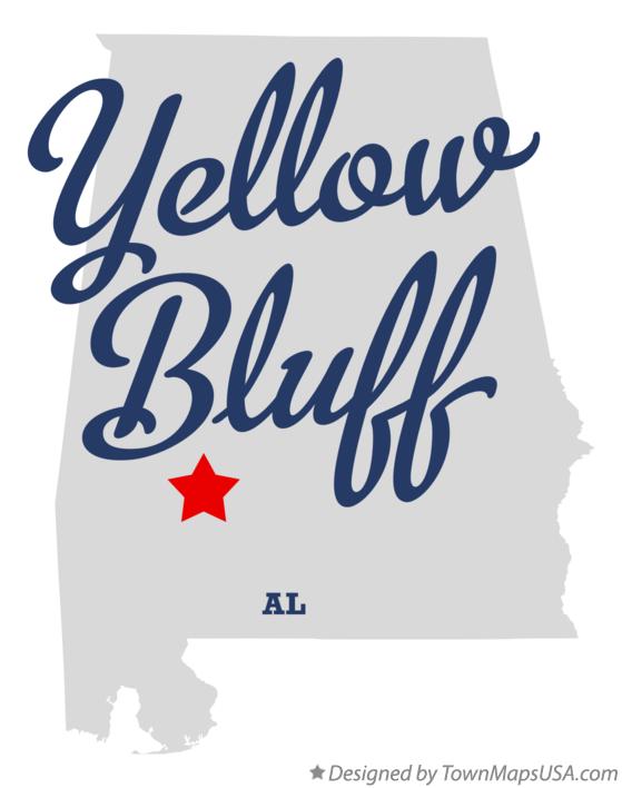 Map of Yellow Bluff, AL, Alabama