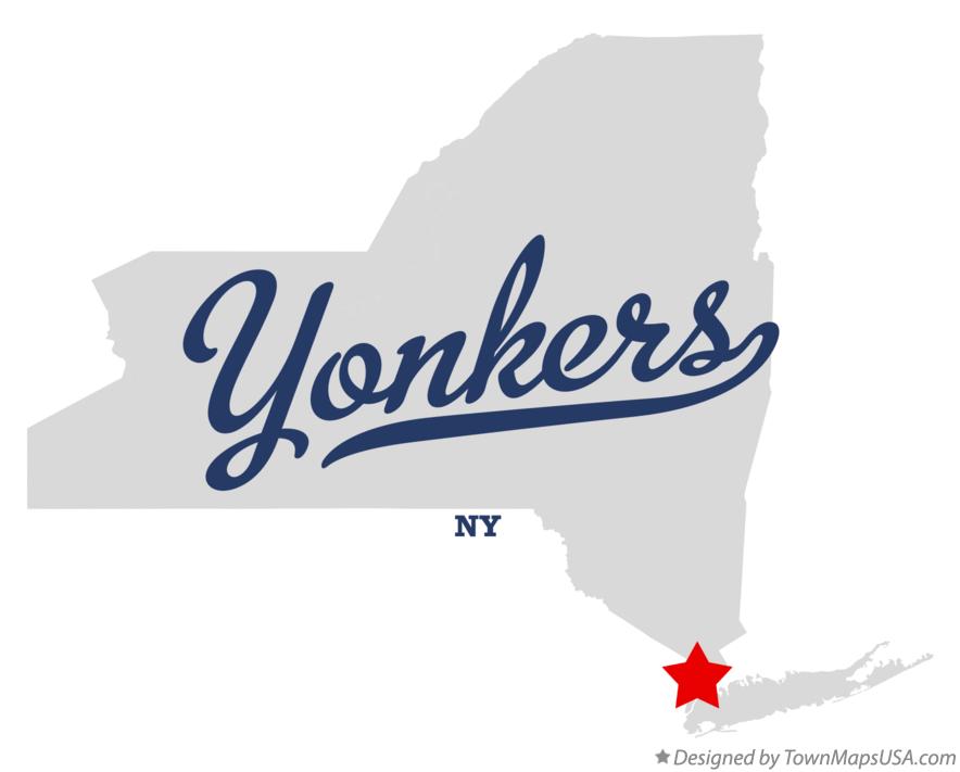 Map of Yonkers, NY, New York