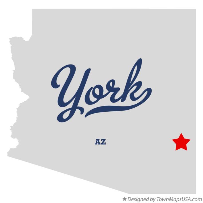 Map of York, AZ, Arizona