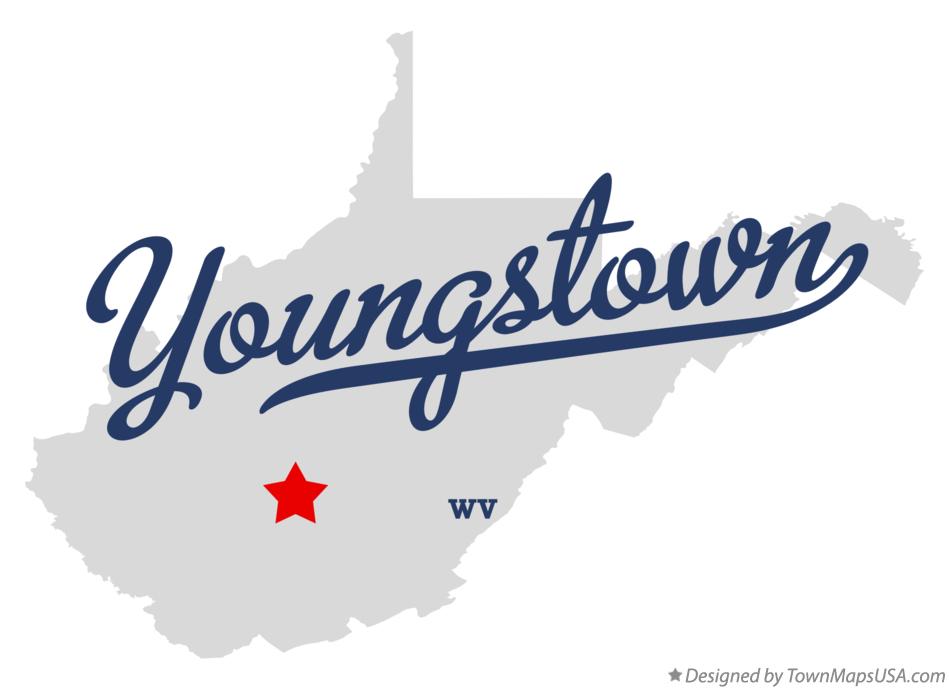 Map of Youngstown, WV, West Virginia
