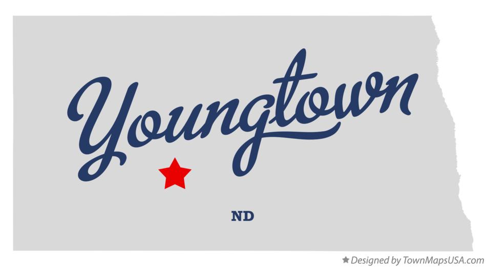 Map of Youngtown, ND, North Dakota