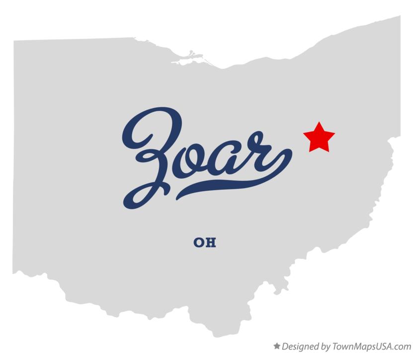Map of Zoar, OH, Ohio