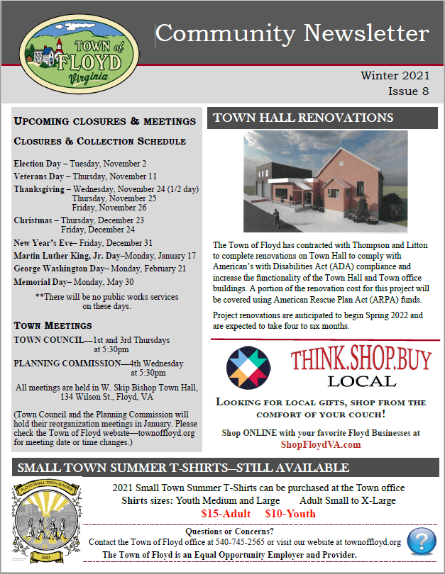 The Town of Floyd, Virginia to the Town of Floyd!