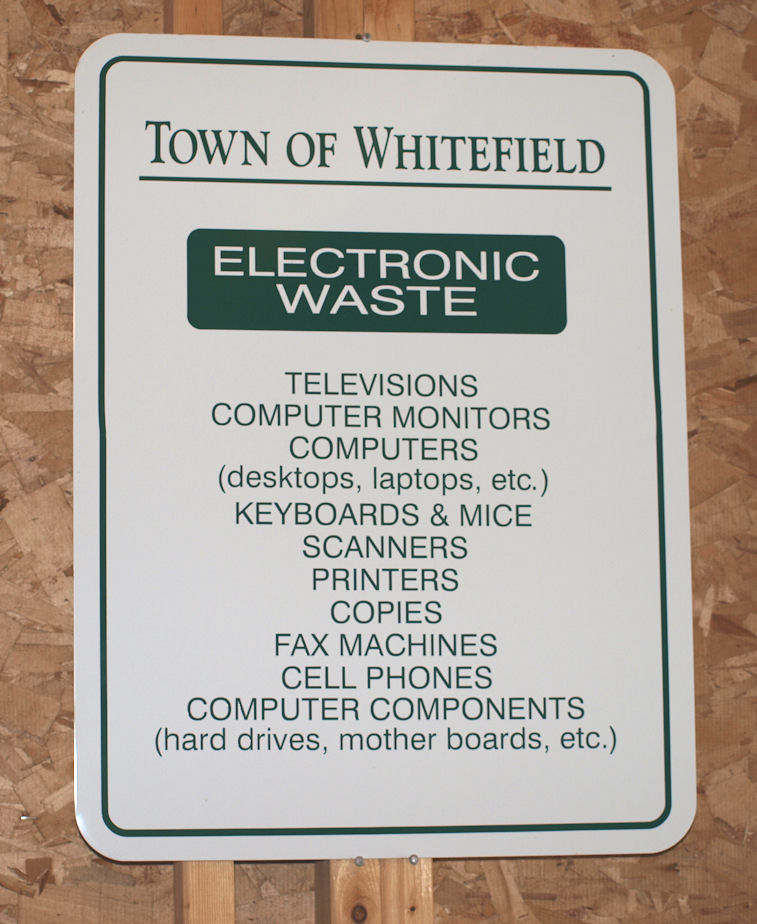 Whitefield Recycling Center Town of Whitefield, Lincoln County, ME