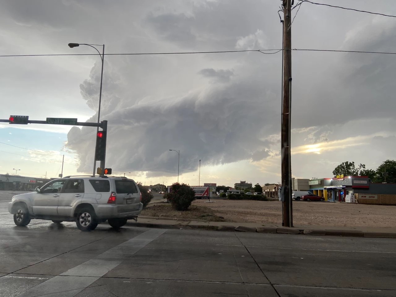 Massive Wall Cloud Seen Above Lubbock During Tornado Warning