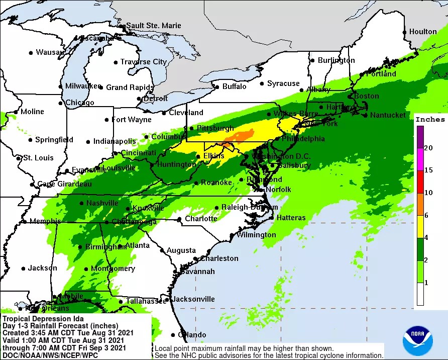 Rainfall New Jersey 2023 Remnants Of Ida: Latest Timeline, Totals, And Impacts For Nj