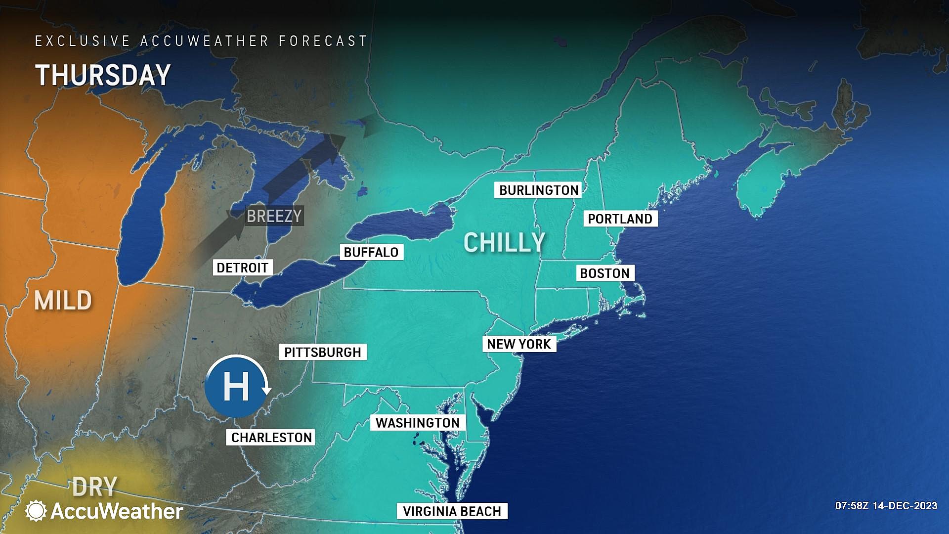 NJ weather forecast for the next four days Cold, nice, nice, wet