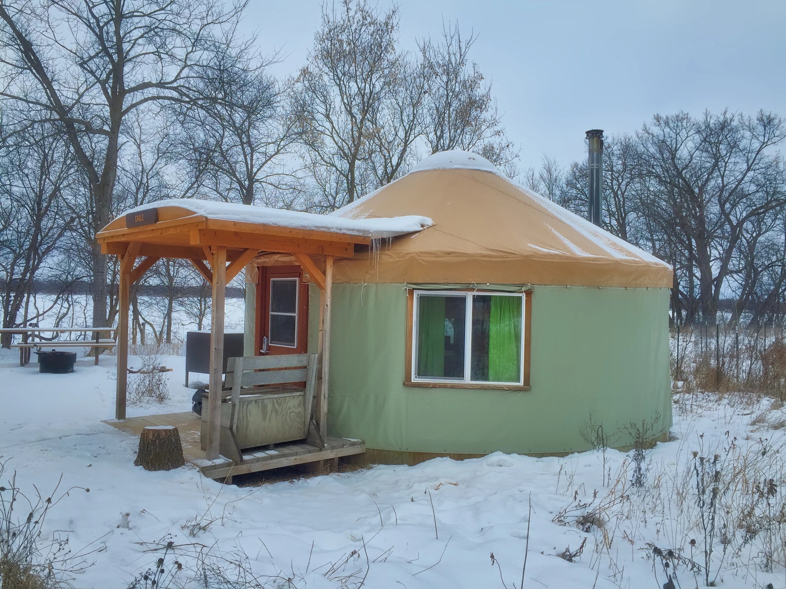 Minnesota Winter Camping in a 'Yurt'.
