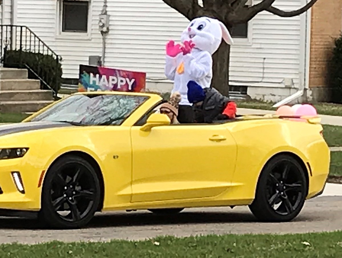 Easter Bunny and MiniParade Rolls Through Rockford Neighborhood