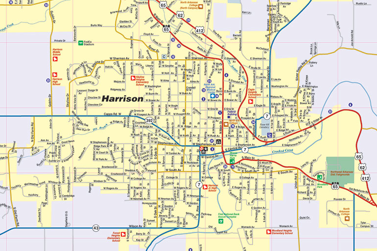 Harrison Arkansas On Map Harrison Ar Map, Community Map - Town Square Publications