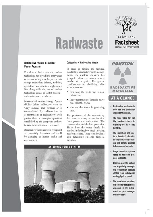 Factsheet 17 on Medical Waste The Last Mile Reaching Rural India