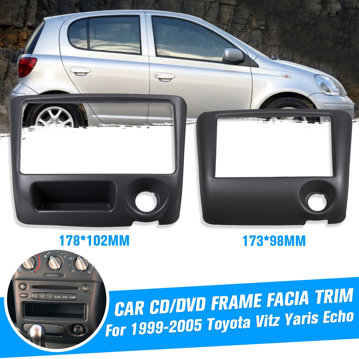 2 Din Car Stereo Cover Plate Fascia Trim Kit For Toyota Vitz ToyoHub