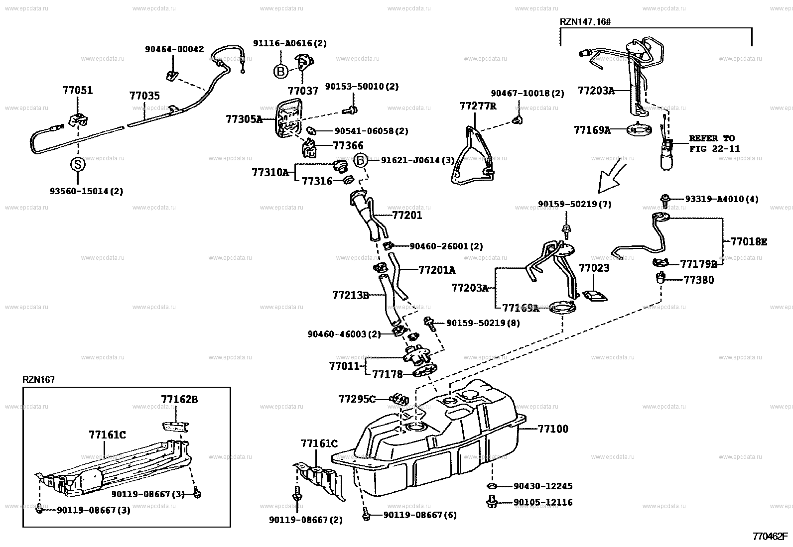 Fuel tank & tube for Toyota Hilux LN167 Auto parts